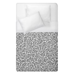 Black And White Hello Text Motif Random Pattern Duvet Cover (single Size) by dflcprintsclothing