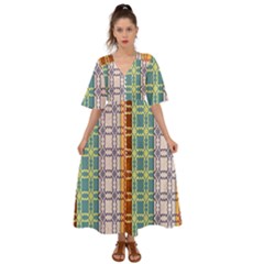 Grungy Vintage Patterns Kimono Sleeve Boho Dress by artworkshop