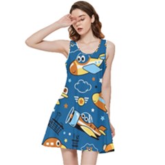 Seamless-pattern-with-nice-planes-cartoon Inside Out Racerback Dress by Jancukart