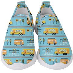 Buses-cartoon-pattern-vector Kids  Slip On Sneakers by Jancukart