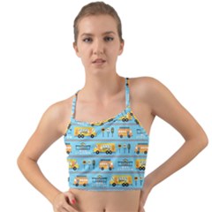 Buses-cartoon-pattern-vector Mini Tank Bikini Top by Jancukart