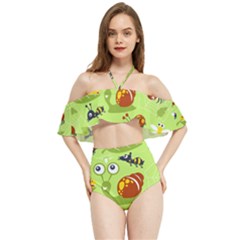 Little-animals-cartoon Halter Flowy Bikini Set  by Jancukart