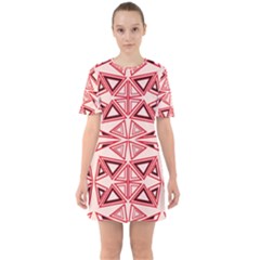 Abstract Pattern Geometric Backgrounds  Sixties Short Sleeve Mini Dress by Eskimos