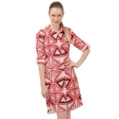 Abstract Pattern Geometric Backgrounds  Long Sleeve Mini Shirt Dress by Eskimos