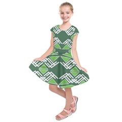 Abstract Pattern Geometric Backgrounds  Kids  Short Sleeve Dress by Eskimos