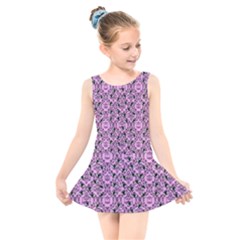 Pink Bat Kids  Skater Dress Swimsuit by NerdySparkleGoth
