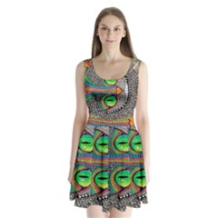 Alice In Wonderland Cat Split Back Mini Dress  by artworkshop