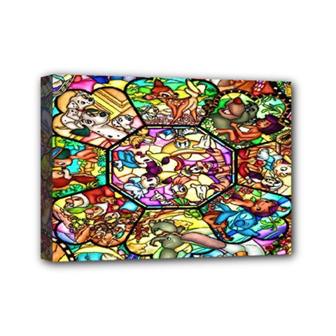 Character Disney Stained Mini Canvas 7  X 5  (stretched) by artworkshop