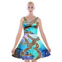 Browning Deer Glitter Galaxy Velvet Skater Dress by artworkshop