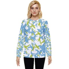 Birds Silhouette Motif Random Pattern Hidden Pocket Sweatshirt by dflcprintsclothing