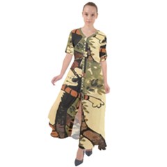 Calvin And Hobbes Waist Tie Boho Maxi Dress by artworkshop