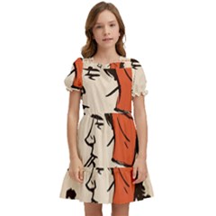 Catcher In The Rye Kids  Puff Sleeved Dress by artworkshop