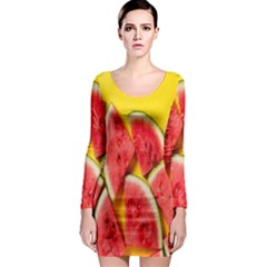 Watermelon Long Sleeve Bodycon Dress by artworkshop