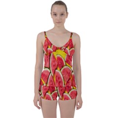 Watermelon Tie Front Two Piece Tankini by artworkshop