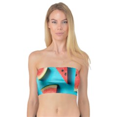 Watermelon Blue Background Bandeau Top by artworkshop