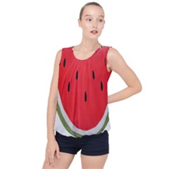 Watermelon Pillow Fluffy Bubble Hem Chiffon Tank Top by artworkshop