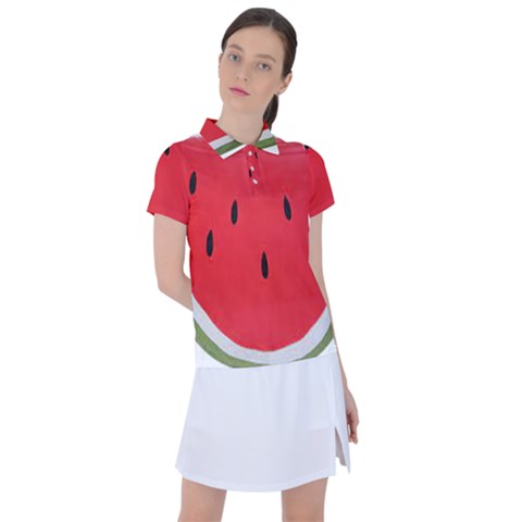 Watermelon Pillow Fluffy Women s Polo Tee by artworkshop