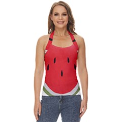 Watermelon Pillow Fluffy Basic Halter Top by artworkshop