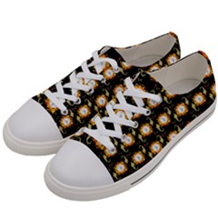 Flowers Pattern Men s Low Top Canvas Sneakers by Sparkle