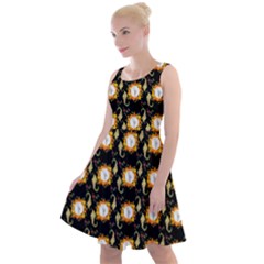 Flowers Pattern Knee Length Skater Dress by Sparkle