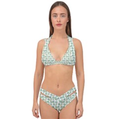 Flowers Pattern Double Strap Halter Bikini Set by Sparkle