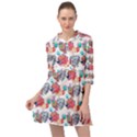 Flowers Diamonds Pattern Mini Skater Shirt Dress View1