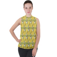 Digitalart Mock Neck Chiffon Sleeveless Top by Sparkle