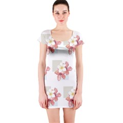 Floral Short Sleeve Bodycon Dress by Sparkle