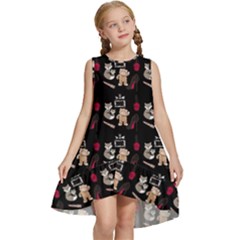 Cat Pattern Kids  Frill Swing Dress by Sparkle