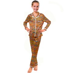 Orange You Glad Kid s Satin Long Sleeve Pajamas Set by Thespacecampers