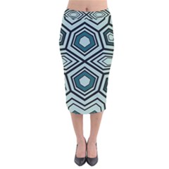 Abstract Pattern Geometric Backgrounds Velvet Midi Pencil Skirt by Eskimos