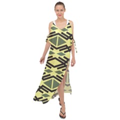 Abstract Pattern Geometric Backgrounds Maxi Chiffon Cover Up Dress by Eskimos