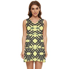 Abstract Pattern Geometric Backgrounds Tiered Sleeveless Mini Dress by Eskimos