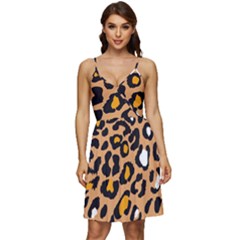 Leopard Jaguar Dots V-neck Pocket Summer Dress  by ConteMonfrey