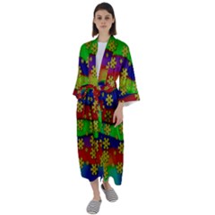 Blooming Stars On The Rainbow So Rare Maxi Satin Kimono by pepitasart