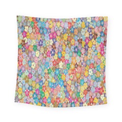 Floral Flowers Square Tapestry (small) by artworkshop