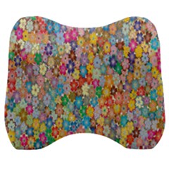 Floral Flowers Velour Head Support Cushion by artworkshop