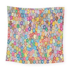 Floral Flowers Square Tapestry (large) by artworkshop