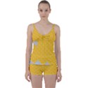 Hexagons Yellow Honeycomb Hive Bee Hive Pattern Tie Front Two Piece Tankini View1