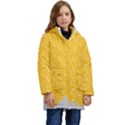 Hexagons Yellow Honeycomb Hive Bee Hive Pattern Kid s Hooded Longline Puffer Jacket View1