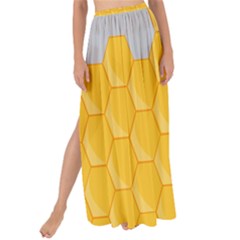 Hexagons Yellow Honeycomb Hive Bee Hive Pattern Maxi Chiffon Tie-up Sarong by artworkshop