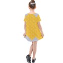 Hexagons Yellow Honeycomb Hive Bee Hive Pattern Kids  Simple Cotton Dress View2