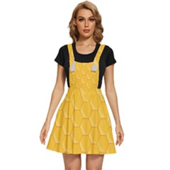 Hexagons Yellow Honeycomb Hive Bee Hive Pattern Apron Dress by artworkshop