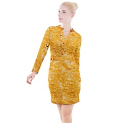 Water Button Long Sleeve Dress by artworkshop