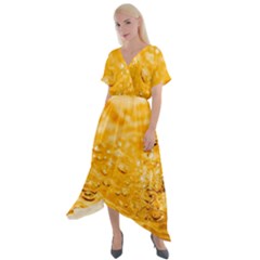 Water Cross Front Sharkbite Hem Maxi Dress by artworkshop