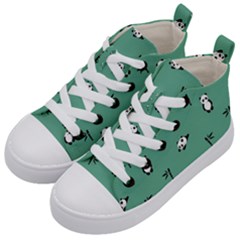 Pandas Pattern Kids  Mid-top Canvas Sneakers by artworkshop