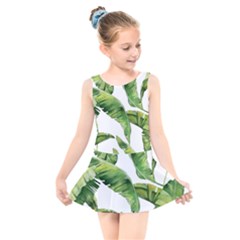 Sheets Tropical Plant Palm Summer Exotic Kids  Skater Dress Swimsuit by artworkshop