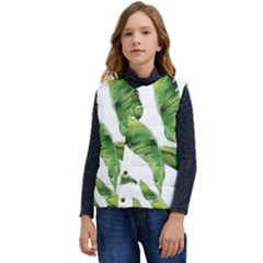 Sheets Tropical Plant Palm Summer Exotic Kid s Short Button Up Puffer Vest	 by artworkshop