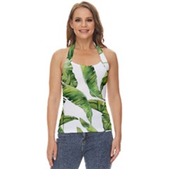 Sheets Tropical Plant Palm Summer Exotic Basic Halter Top by artworkshop