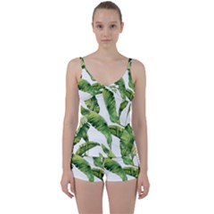 Sheets Tropical Plant Palm Summer Exotic Tie Front Two Piece Tankini by artworkshop